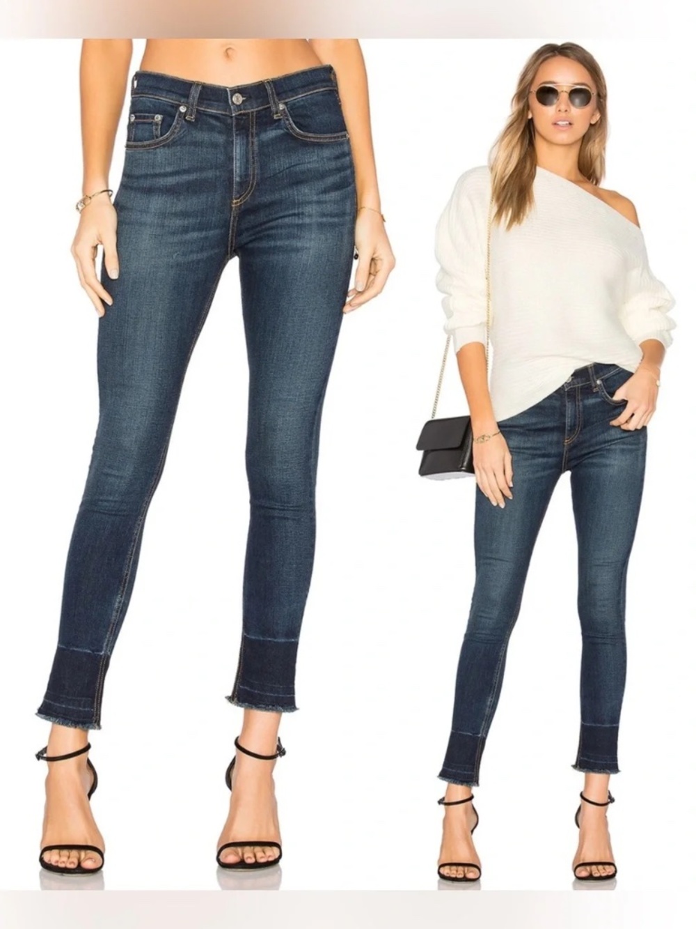 Rag & Bone 10 inch capri jeans dark wash size 30